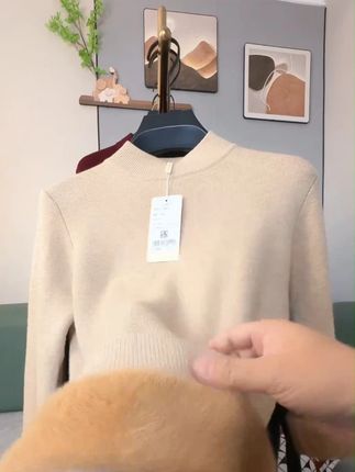 【加绒加厚】羊毛雪貂绒重磅加厚600克毛衣冬季半高领针织衫男#品质男装 #男装 #好穿 #加厚 #毛衣