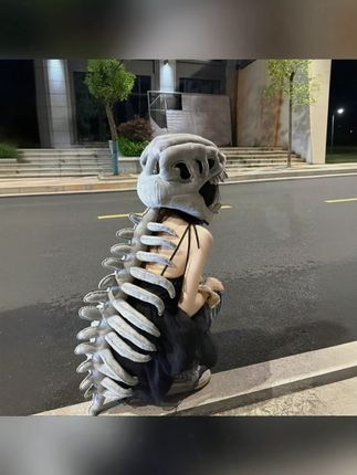 恐龙骨架头套毛绒玩具鹿晗同款儿童外骨骼玩偶成人生日礼物送女生#恐龙玩具 #毛绒玩具 #生日礼物 #外骨骼玩偶 #女生礼物