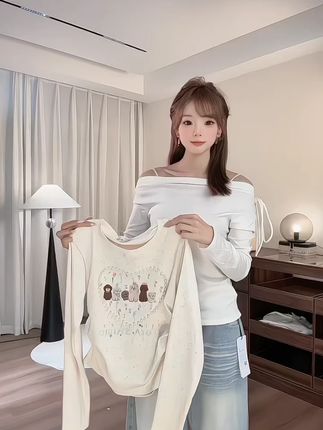 珍珠小狗超合适早秋的! #显瘦穿搭 #谁穿谁好看系列