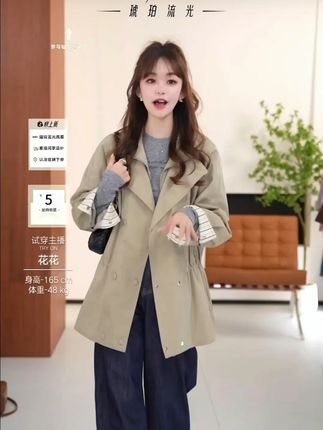 2025新款秋季VEGA CHANG风衣女卡其色中长款风衣 #中长款风衣 #卡其色风衣 #早秋外套 #防风外套