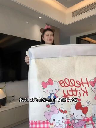 120升猫咪款防水大容量学生收纳筐换季收纳可折叠双拉链带钢圈箱#学生收纳筐 #大容量收纳 #可折叠收纳 #换季收纳 #猫咪款收纳