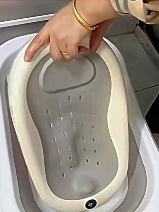 感温婴儿洗澡浴架坐躺托神器宝宝浴盆通用浴床托防滑垫新生儿浴网