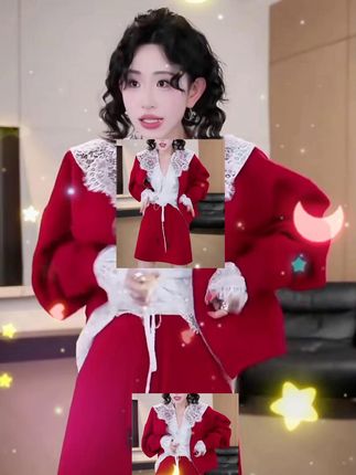 温柔时尚套装。新款蕾丝打底上衣,卫衣外套半身短裙三件套装, #甜美穿搭 #约会穿搭 #春秋穿搭 #减龄气质 #卫衣套装