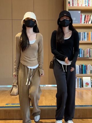 阔腿裤选对版型,抽绳一收,慵懒又利落,谁穿谁好看 #小个子女生#小个子显高显瘦穿搭#温柔风#时髦好物ootd#日常搭配