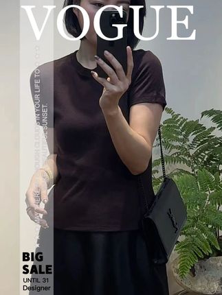 TANTAN 气质显瘦百搭通勤简约短袖羊毛上衣2773#百搭上衣 #回头率爆棚 #显瘦穿搭 #通勤搭配 #轻奢女装