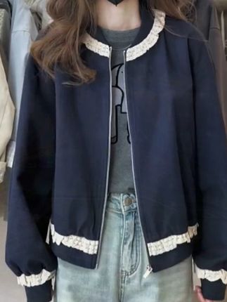 2025年春季新款大码女装显瘦小外套女短款棒球服夹克开衫运动上衣#每日穿搭 #今天穿什么 #穿出自己的风格 #服装分享 #搭配分享 @巨量千川 @小店随心推 @DOU+上热门