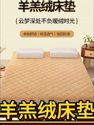 冬季加绒加厚床垫软垫羊羔绒床垫褥子家用学生宿舍用都不错 #结实耐用 #保暖舒适 #美观实用 #床垫 #床上用品 多个尺码可选