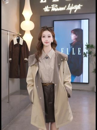 如果你吃饱了,你就不饿了 #风衣#早秋#高级感穿搭#时髦精的ootd#小个子穿搭ED52130-椰子