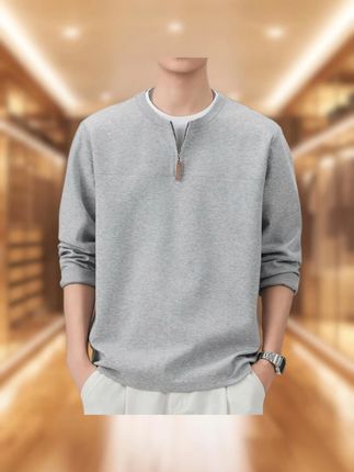 假两件长袖t恤男士卫衣2025秋季新款休闲半拉链上衣男装 #假两件长袖 #长袖t恤 #男士卫衣 #半拉链上衣 #男装