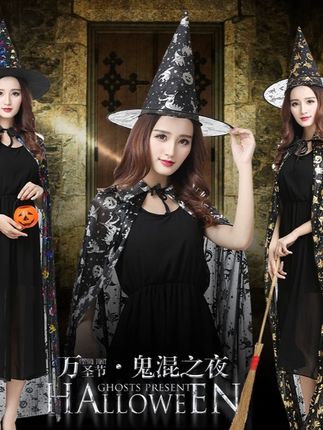 万圣节服装成人女巫披风儿童魔法师斗篷披风衣服女童男童演出道具 #万圣节 #万圣节魔法之夜 #万圣节气氛到位了 #万圣节服装 #万圣节儿童装扮