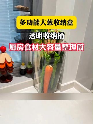 淮山,山药,大葱,莴苣等等长条形的蔬菜终于有专门的收纳桶了,不占空间还不会搞的到处都是泥巴,太好用了#厨房好物 #蔬菜收纳 #蔬菜置物架