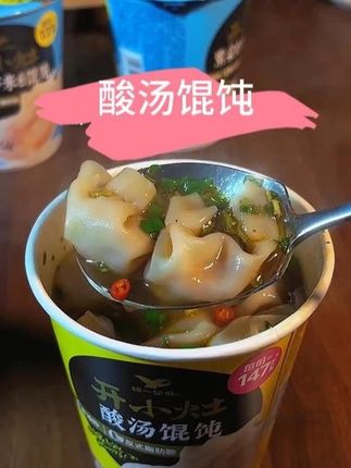 开小灶小馄饨速食紫菜虾皮味酸辣云吞夜宵早餐儿童火车懒人美食T