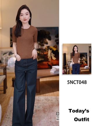 德国杨子纱圆领中袖针织套衫上衣 #贵姐Nicole #显瘦穿搭 #洋气减龄 #优雅知性 #搭配技巧