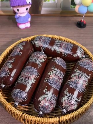 【10根! 展会首次破价!】哈蒂牛牛筋肠180g/根开袋即食美食火腿肠