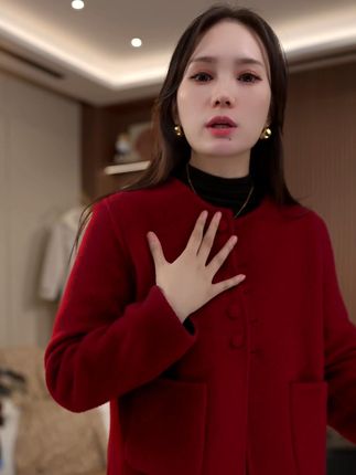 MINPLE【双面穿】小个子百搭气质简约小香风秋冬羊毛晚宴场 #穿出高级感 #显瘦穿搭 #品质女装 #显瘦遮肉 #显瘦