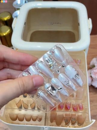 轻奢穿戴甲收纳盒多层收纳置物架抽屉式化妆品美甲工具收纳桌面       #穿戴甲收纳盒 #多层收纳置物架 #推荐