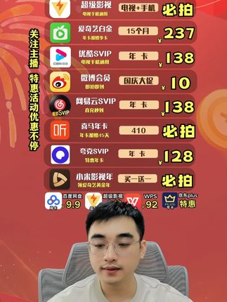 腾讯视频月卡只要15元,腾讯季卡入会价38,还有腾讯年卡地板价还能领10元优惠券叠加会员折上折,国庆追剧短期新增9.9腾讯会员15天别错过