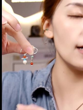 【唐豆】原创设计小众不对称彩色异域民族风个性925纯银耳坠耳 【唐豆】原创设计小众不对称彩色异域民族风个性925纯银耳坠耳环+A款饰品超有调性,酷帅减龄还超划算!