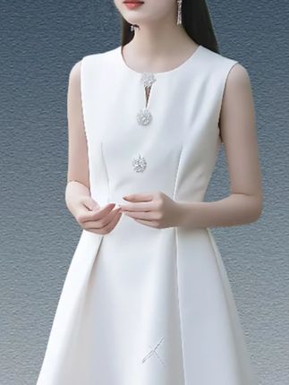 姐妹们快来试试这条超火的小个子连衣裙吧!它是圆领的设计,而且还是无袖的款式,夏天穿起来非常凉快,同时又很显气质,并且还特别的高级时尚,上身之后感觉整个人都变漂亮了,真的是一款宝藏裙子啊!#好物推荐🔥 #穿搭 #美出高级感 #谁穿谁好看系列