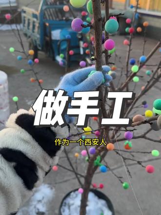 第七集:西安人在东北,今天做一个彩色橡皮泥树#西安人在东北 #橡皮泥花树 #做手工