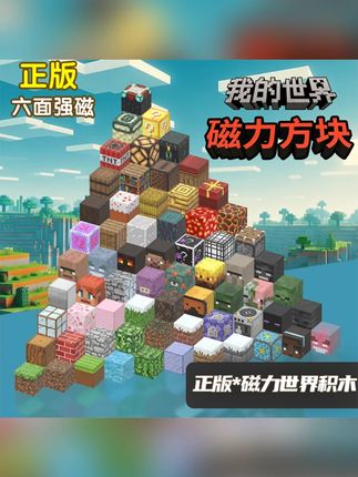 正版我的积木世界磁力方块全套mc吸铁石迷你世界磁吸拼搭磁铁玩具 #益智玩具 #儿童玩具 #动手动脑