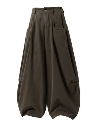 设计感解构咖色休闲裤女秋季美式复古宽松廓形直筒阔腿弯刀裤子潮#谁穿谁好看 #显瘦穿搭 #休闲减龄穿搭 #高级感穿搭 #ootd穿搭