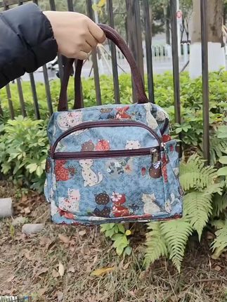 多拉链口袋手拎包妈妈包上班包布包学生饭盒袋便当包女士手腕包 #上班包 #学生包 #布包