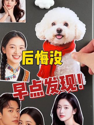 可自定义的照片冰箱贴,只要自己上传照片就能定制了 贴在家里仪式感满满#磁吸照片 #冰箱贴 #家装