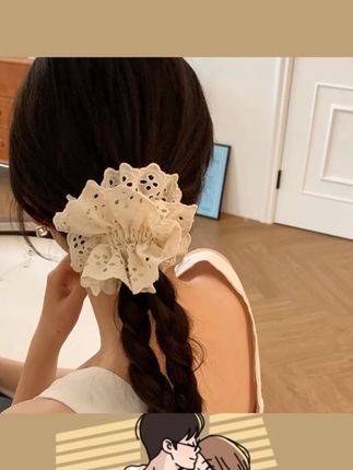 ****蕾丝镂空花边发圈法式大号扎头发头花发夹头绳女百搭少女#蕾丝发圈 #镂空花边发圈 #法式发饰 #扎头发头花 #少女发圈