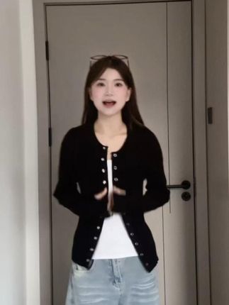 Moses Queen/魔西女王韩系chic别致穿搭针织开衫上衣修身显瘦长袖#秋季新款穿搭#秋季穿搭#谁穿谁好看#穿出高级感#显瘦上衣