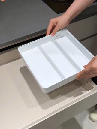 懒角落抽屉收纳盒家用厨房可伸缩餐具筷子分隔盒多功能分格整理盒 F #收纳整理 #收纳盒 #伸缩收纳盒 #懒角落抽屉