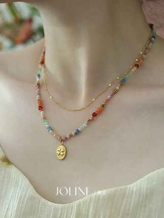 槿里  「知晓」法式复古彩色串珠项链女民族风锁骨链高级感#仙女必备 #总有一款适合你 #国风古韵 #首饰分享 #黄金