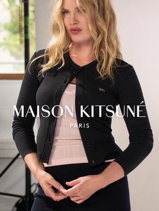 【早秋新品】Maison Kitsune女款着装狐狸学院风羊毛混纺提花毛衣
