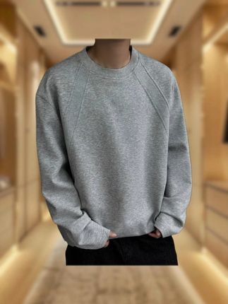 宽松圆领卫衣长袖灰色T恤套头打底衫 #圆领卫衣 #男士长袖 #宽松卫衣 #男士卫衣 #男装