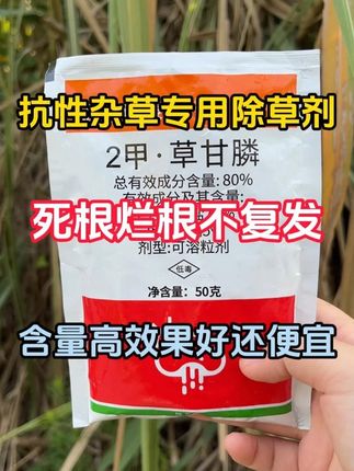 抗性杂草专用除草剂,死根烂根不复发,含量高效果好还便宜#除草剂 #草甘膦 #二甲草甘膦 #三农 #农业种植