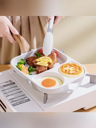 【2025全新升级】麦饭石三合一早餐锅鸡蛋牛排汉堡煎锅家用多功能锅#早餐锅 #麦饭石锅 #家用锅具 #多功能锅 #厨房好物