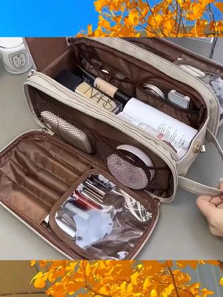 小红书超火双开化妆包大容量ins便携旅行外出随身化妆收纳洗漱包 #平价彩妆 #化妆品清单 #化妆品收纳