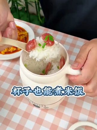 原来杯子也能煮米饭了,早上出门把生米食材放进去,半个小时就可以开饭了#电炖杯