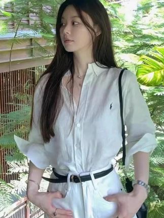 宽松防晒衬衫棉麻高级感衬衫女刺绣点缀轻奢薄款透气舒适小众#防晒衬衫 #高级感穿搭 #舒适透气又凉快 #轻奢女装 #衬衫