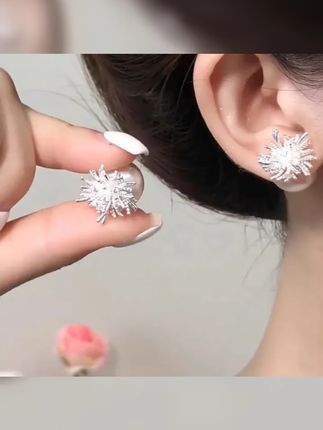 前后式银色烟花珍珠两戴耳钉2025新款爆款高级感复古大气时尚耳饰 #时尚饰品 #仙女必备 #精品耳饰 #美出高级感 #太喜欢了