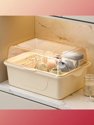 宝宝奶瓶收纳箱沥水架带盖婴儿防尘餐具用品新生儿辅食玩具收纳盒#宝宝奶瓶收纳 #沥水架 #婴儿餐具用品 #收纳盒 #宝宝好物