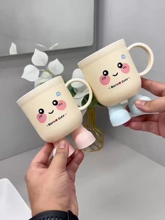 Q比儿童萌趣刷牙杯创意塑料卡通漱高脚漱口杯宝宝可爱防摔洗漱杯#儿童刷牙杯 #Q比漱口杯 #萌趣卡通杯 #宝宝洗漱用品 #防摔杯子