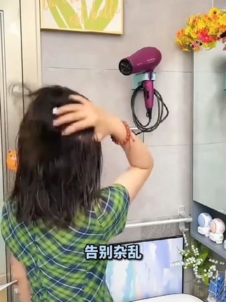 解放双手吹风机免打孔吹风机置物架子收纳吹风机壁挂式风筒支架