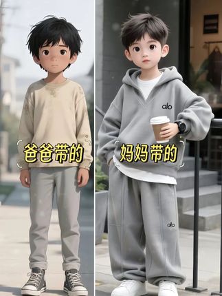 哇哦~儿子的秋款套装 这松弛感拉满'太潮酷啦!!#男童穿搭 #潮童穿搭 #春秋穿搭 #用基础款玩转一周穿搭 #早秋松弛感穿搭