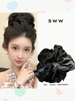 SWW超韩枕头发圈不伤发超大大肠发圈芭蕾风气质缎面发圈发饰头饰#SWW发圈 #超韩发圈 #芭蕾风发圈 #大肠发圈 #不伤发饰
