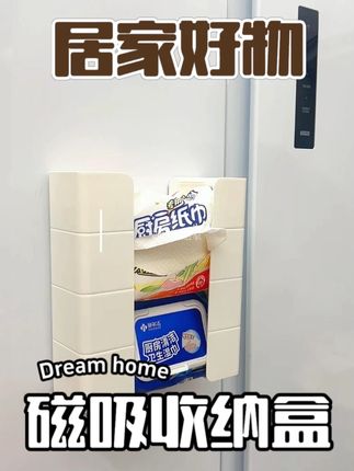 这个可以随意变形的磁吸收纳盒真的帮了我收纳的大忙#实用好物 #居家好物 #收纳整理 #磁吸 #纸巾架