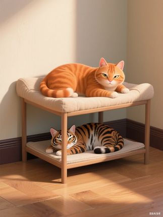 能睡觉能磨爪的猫窝上下铺,舒适弧度小猫爱躺~ 花一个窝的钱买了两张床两个猫抓板,高颜值#养猫好物 #猫窝 #新手养猫