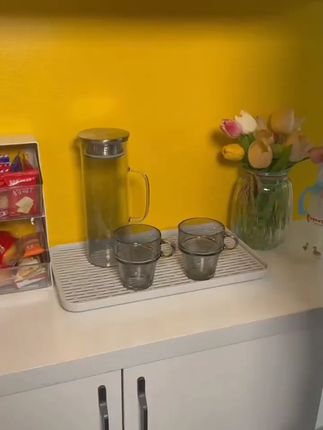 加厚托盘双层沥水盘加深茶杯家用塑料长方形茶盘收纳盘水杯置物架#家用茶盘 #加厚托盘 #双层沥水盘 #茶杯收纳 #家居好物