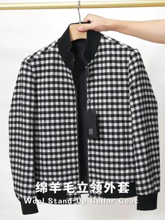 劲霸秋冬90%绵羊毛夹克,立领设计,秋冬氛围感穿上身#劲霸男装 #品质男装 #夹克外套 #绵羊毛