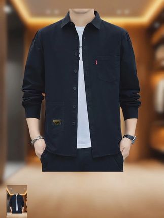 鹿春秋全棉长袖 #衬衫 #衬衫穿搭 #外套穿搭 #男士衬衫 #休闲百搭